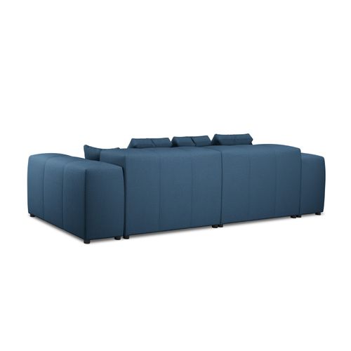 Canapé Modulable "rome" 3 Places En Tissu Structurel Bleu Foncé