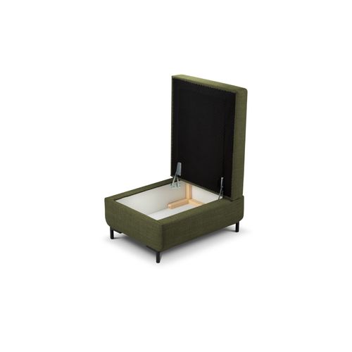 Pouf Avec Coffre "yanis" En Tissu Structurel Vert