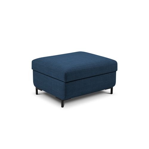Pouf Avec Coffre "yanis" En Tissu Structurel Bleu
