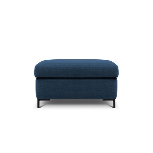 Pouf Avec Coffre "yanis" En Tissu Structurel Bleu