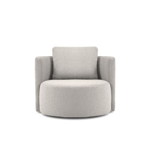 Fauteuil Pivotant "adam" En Bouclé Gris Clair