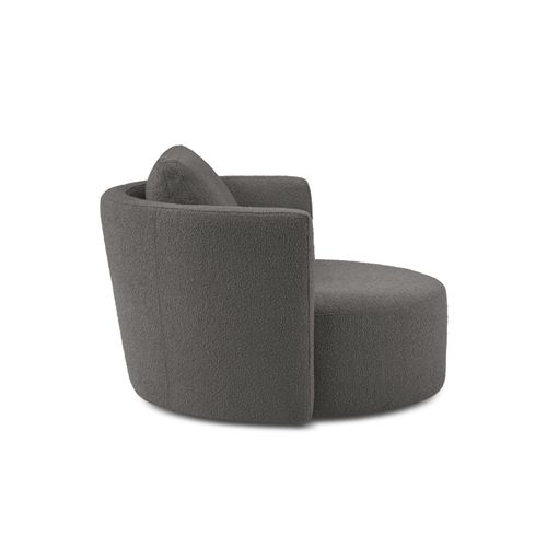 Fauteuil XL Pivotant "adam" En Bouclé Gris Foncé