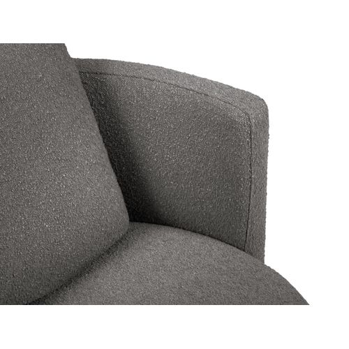 Fauteuil XL Pivotant "adam" En Bouclé Gris Foncé