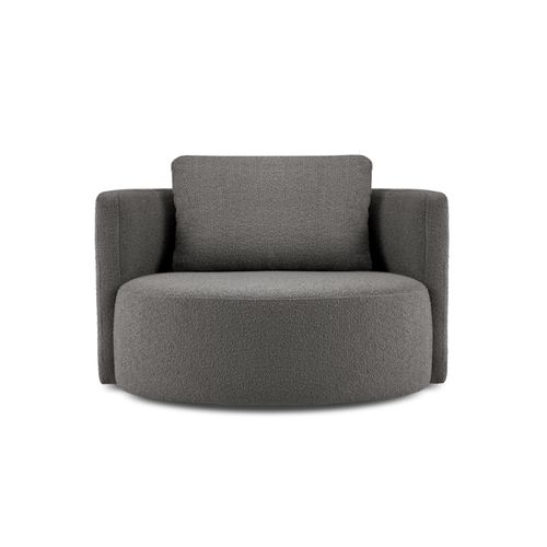 Fauteuil XL Pivotant "adam" En Bouclé Gris Foncé