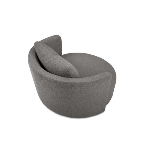 Fauteuil XL Pivotant "adam" En Bouclé Gris Foncé