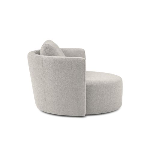 Fauteuil XL Pivotant "adam" En Bouclé Gris Clair