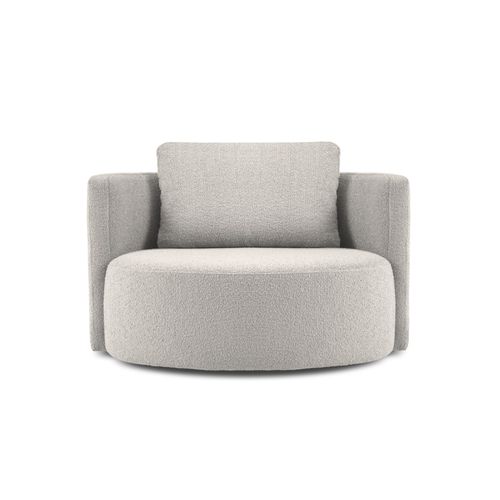 Fauteuil XL Pivotant "adam" En Bouclé Gris Clair
