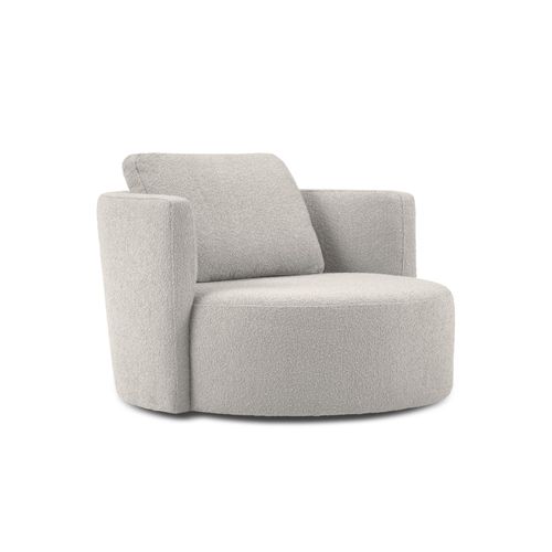 Fauteuil XL Pivotant "adam" En Bouclé Gris Clair