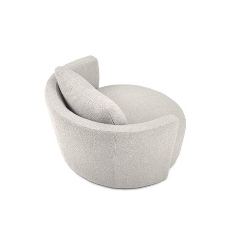 Fauteuil XL Pivotant "adam" En Bouclé Gris Clair