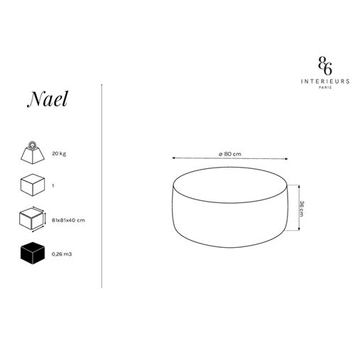 Pouf Pivotant "adam" En Bouclé Bleu Foncé