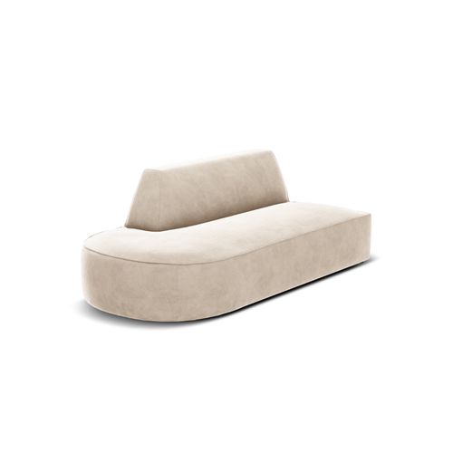 Canapé Modulable Gauche "charles" 2 Places En Velours Beige Clair