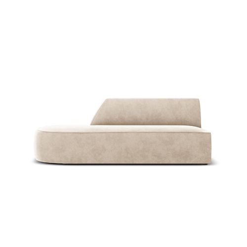 Canapé Modulable Gauche "charles" 2 Places En Velours Beige Clair