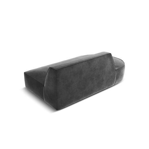 Canapé Modulable Gauche "charles" 2 Places En Velours Gris Foncé