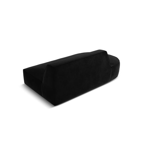 Canapé Modulable Gauche "charles" 2 Places En Velours Noir
