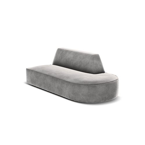Canapé Modulable Droit "charles" 2 Places En Velours Gris Clair