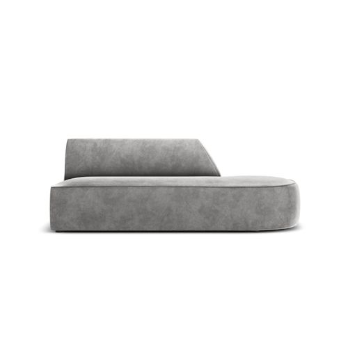 Canapé Modulable Droit "charles" 2 Places En Velours Gris Clair