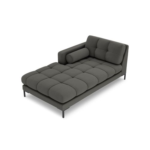 Méridienne Gauche "bali" En Tissu Structurel Gris Foncé