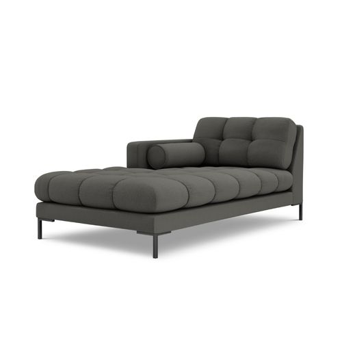 Méridienne Gauche "bali" En Tissu Structurel Gris Foncé