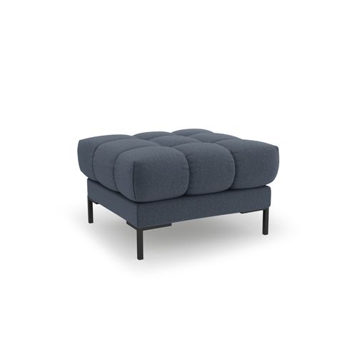 Pouf "bali" En Tissu Structurel Bleu Foncé