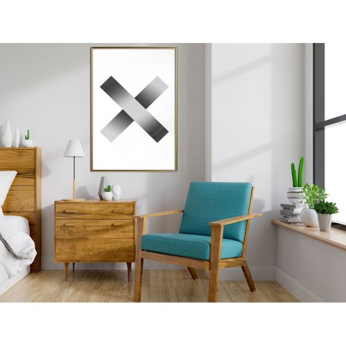 Affiche Murale Encadrée "x" 40 X 60 Cm Doré