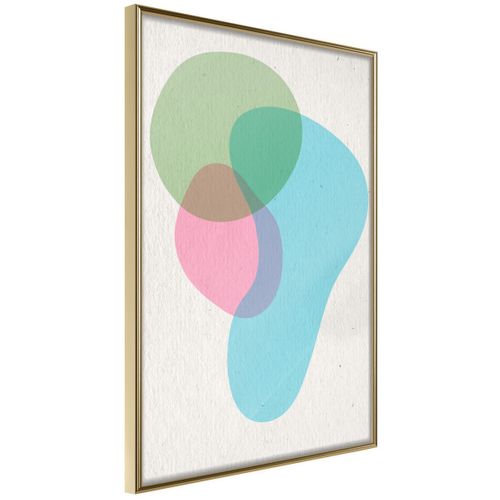 Affiche Murale Encadrée "pastel Sets Iii" 30 X 42 Cm Doré