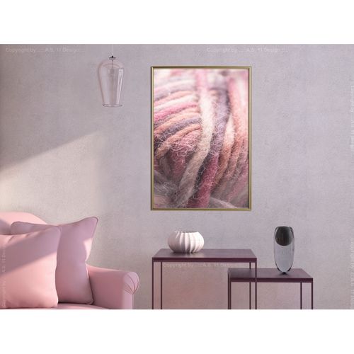 Affiche Murale Encadrée "skein Of Wool" 40 X 60 Cm Doré