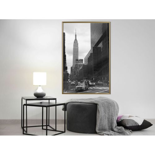 Affiche Murale Encadrée "empire State Building" 40 X 60 Cm Doré