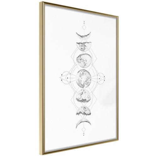 Affiche Murale Encadrée "silver Globe" 40 X 60 Cm Doré