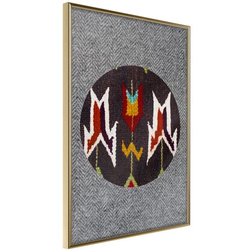 Affiche Murale Encadrée "ethnic Fabric" 30 X 42 Cm Doré