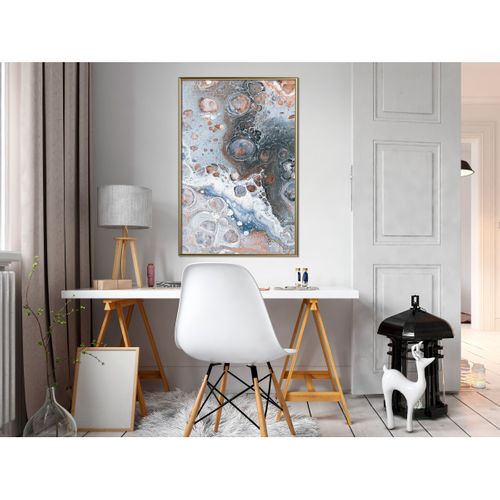 Affiche Murale Encadrée "surface Of The Unknown Planet Ii" 40 X 60 Cm Doré