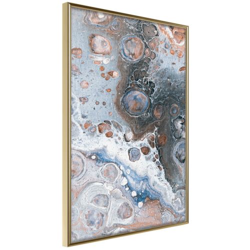 Affiche Murale Encadrée "surface Of The Unknown Planet Ii" 30 X 42 Cm Doré