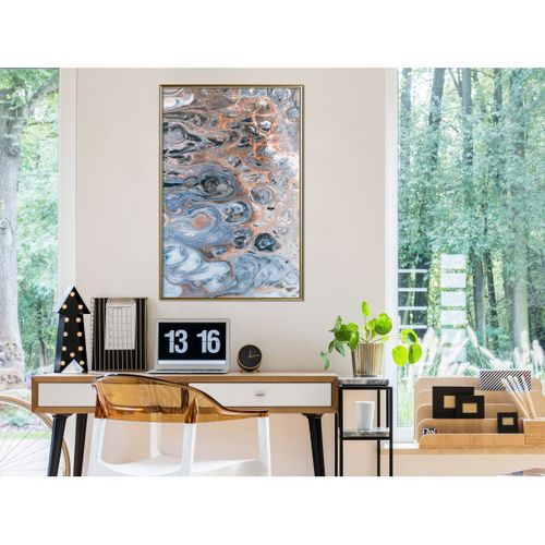 Affiche Murale Encadrée "surface Of The Unknown Planet Iii" 40 X 60 Cm Doré