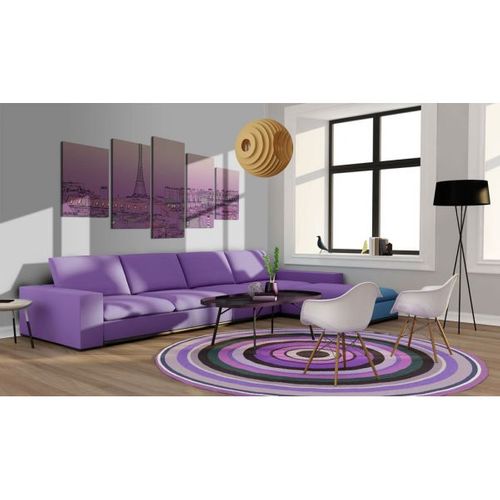 Tableau Villes Lever De Soleil Lavandé Au-dessus De Paris 100x50 Cm