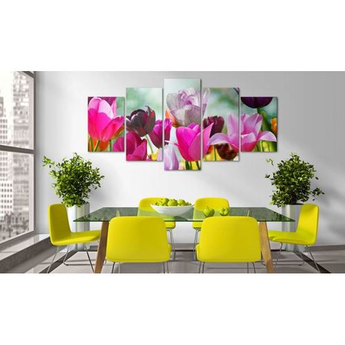 Tableau Fleurs Rouge Et Joie 100x50 Cm