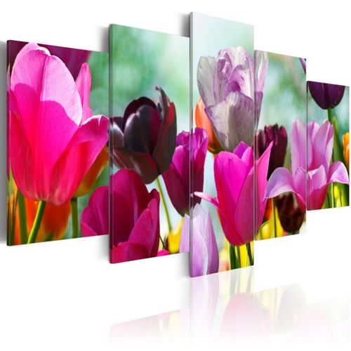 Tableau Fleurs Rouge Et Joie 100x50 Cm