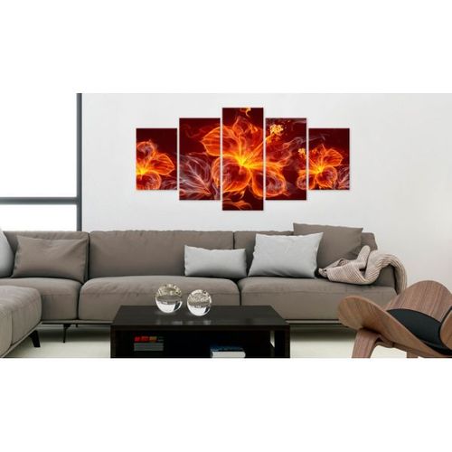 Tableau Fiery Flowers 200x100 Cm