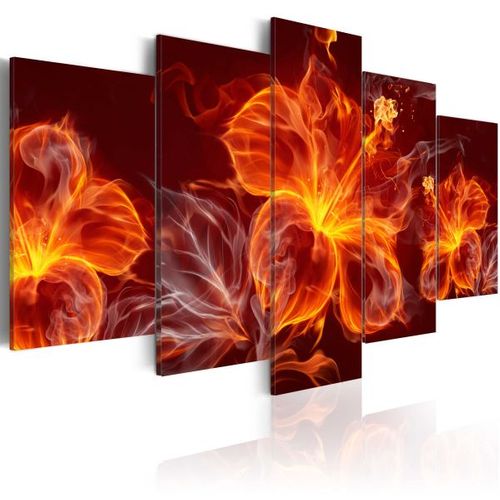 Tableau Fiery Flowers 200x100 Cm