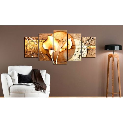 Tableau Fleurs The Secret Of Calla Lily - Gold 200x100 Cm