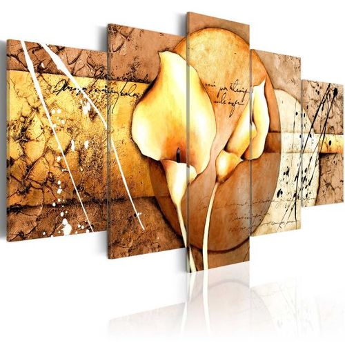Tableau Fleurs The Secret Of Calla Lily - Gold 200x100 Cm