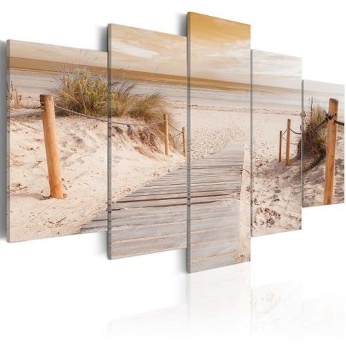 Tableau Morning On The Beach - Sepia 200x100 Cm