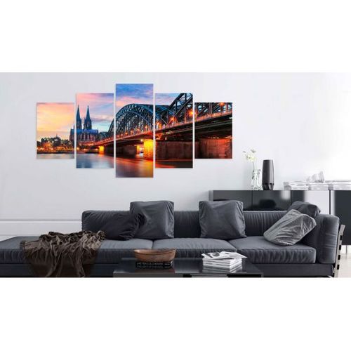 Tableau Villes Evening In Cologne 200x100 Cm