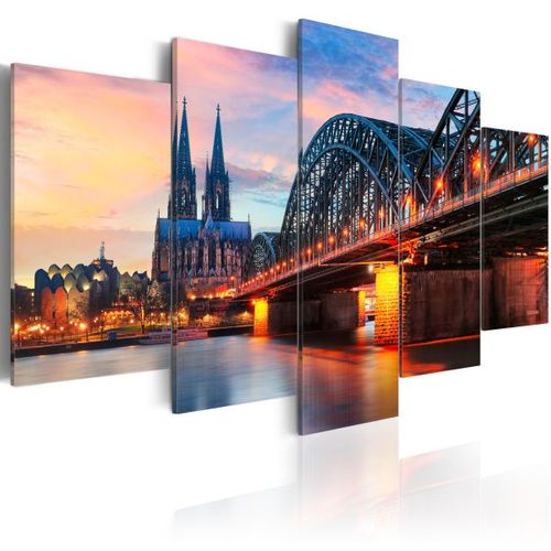 Tableau Villes Evening In Cologne 200x100 Cm