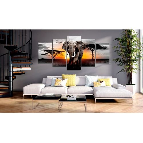 Tableau Elephant At Sunset 200x100 Cm