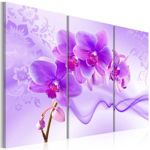 Tableau Fleurs Ethereal Orchid - Violet 120x80 Cm