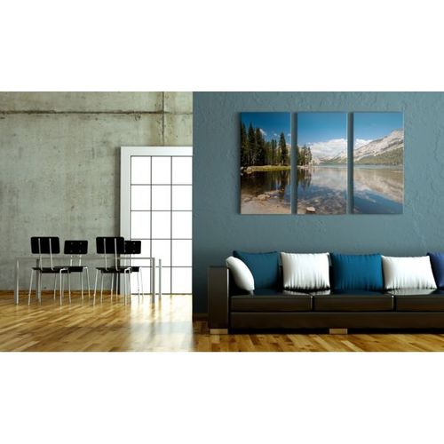 Tableau Montagnes Et Lac Cristallin 90x60 Cm