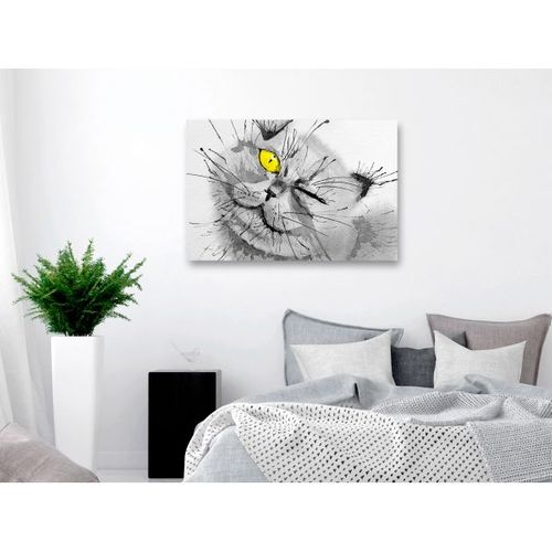 Tableau Happy Look 1 Pièce Wide Yellow 120x80 Cm