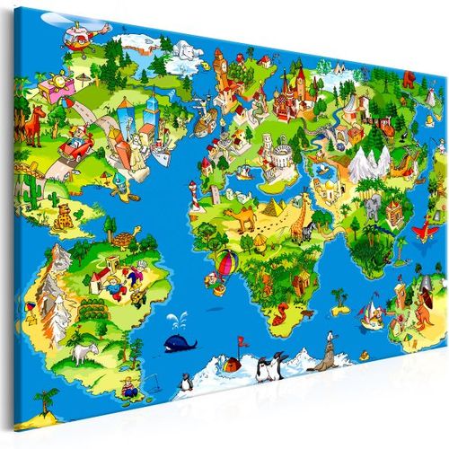 Tableau Cartes Du Monde Children's Map (1 Part) Wide 120x80 Cm