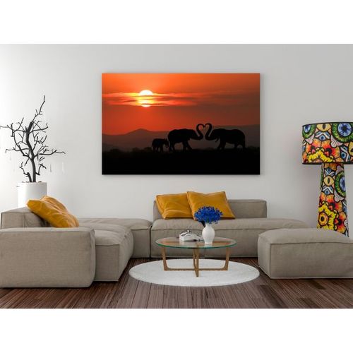 Tableau Elephants In Love (1 Part) Wide 120x80 Cm