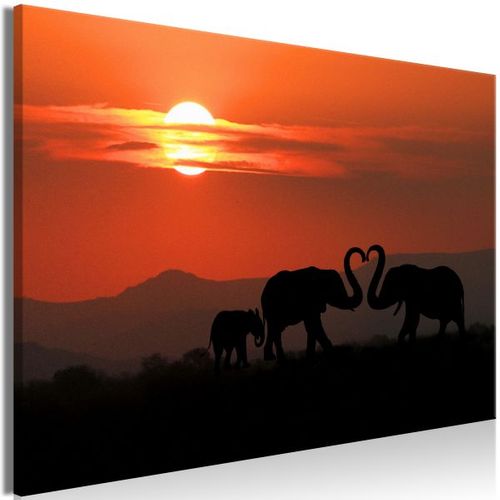 Tableau Elephants In Love (1 Part) Wide 120x80 Cm