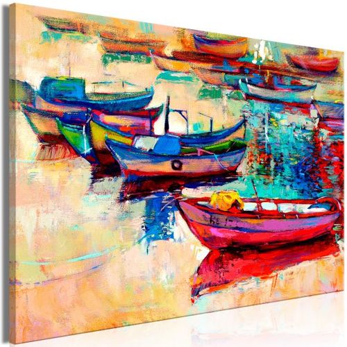 Tableau Boats (1 Part) Wide 90x60 Cm